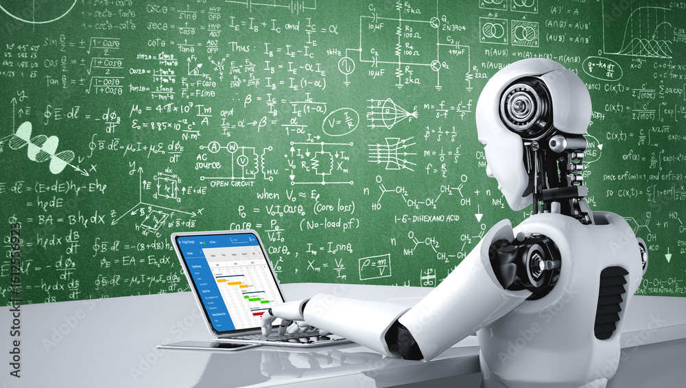 Fototapeta premium Project planning software for modish business project management on the computer screen showing timeline chart of the team project
