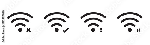 wireless and wifi icon set. internet icon symbol sign collection, vector illustration