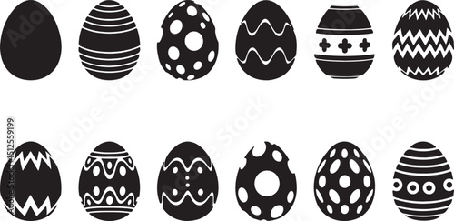 set of easter eggs vector icons