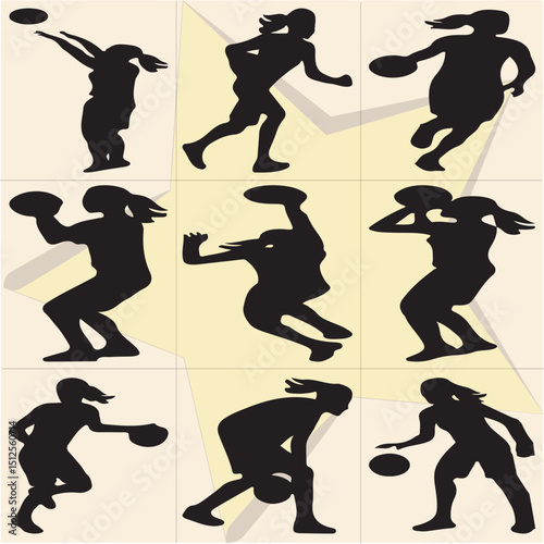 All kind of Doll sports vector Black and white set-55