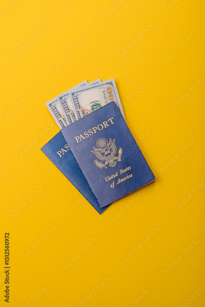 US passport for travelling, flying and doing business. USA document, id US passport for travelling, flying and doing business. USA document, id