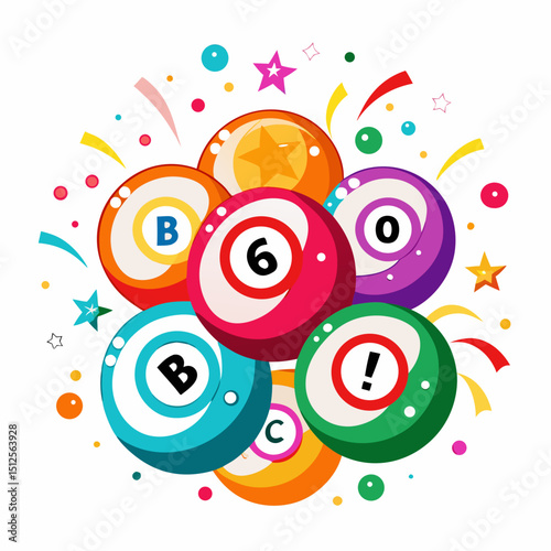 National Bingo Day Vector Illustration – Bingo Cards, Number Balls, Fun Game Concept