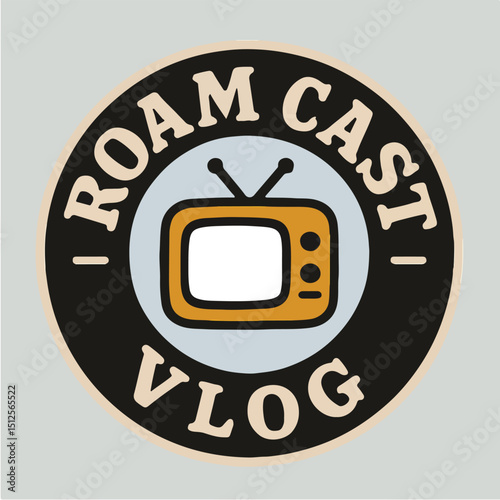 Roam Cast TV Logo Design on Maroon Background.eps