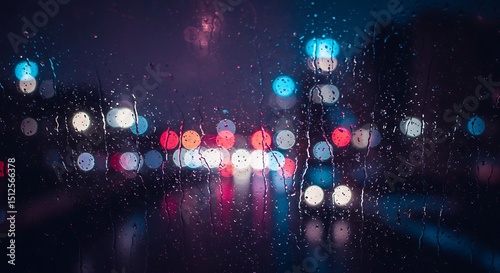 Rainy Night City Lights Abstract Bokeh Photography