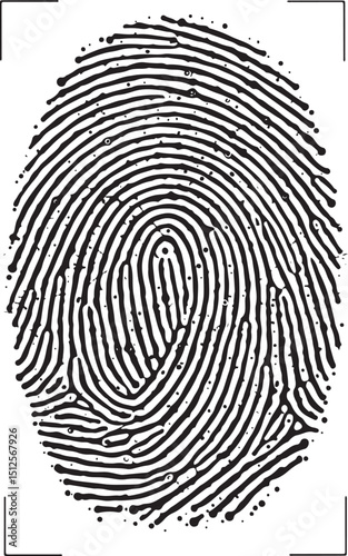 Fingerprint Vector Icon, perfect for Security System Logos, Digital Identity Projects, Biometric UI Design, Crime Investigation Posters, Access Control Slides, Forensic Apps, ID Card Mockups