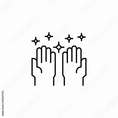 clean hand palms icon sign vector
