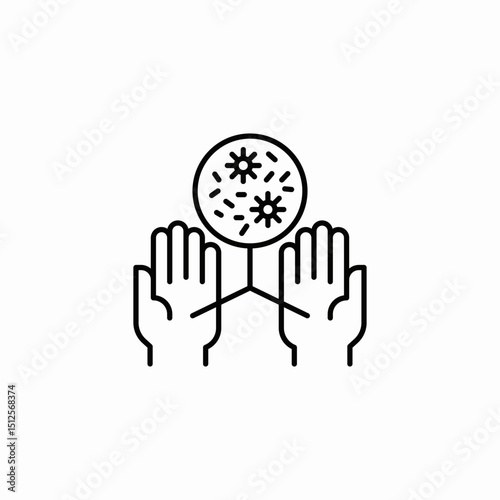 contaminated hand icon sign vector