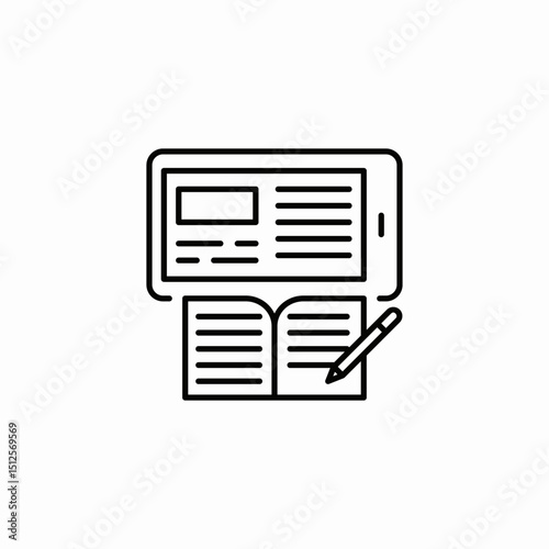 digital learning icon sign vector
