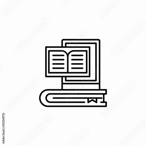 digital library icon sign vector