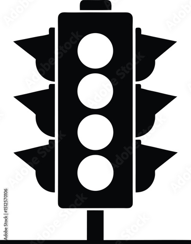  traffic light silhouette, signal stack, road icon
