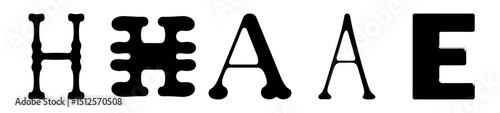 Stylized Black and White Text Art Displaying the Word HAATE Visually