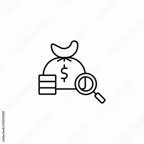 financial inspection  icon sign vector