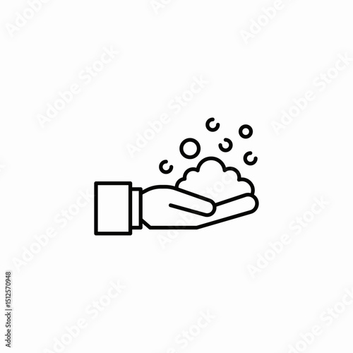 foam on hand icon sign vector