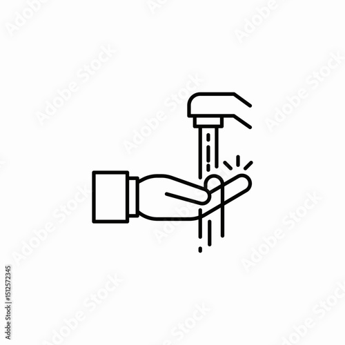 hand water tap icon sign vector