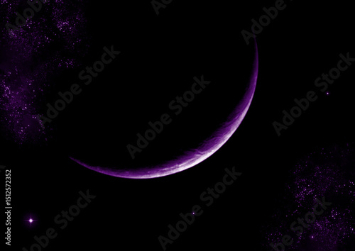 The moon in the night sky