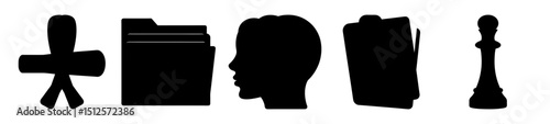 A Silhouette Representation of Intellectual and Professional Pursuits in Black and White