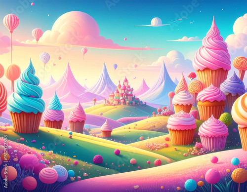 Giant cupcakes candy land fantasy sweet treats