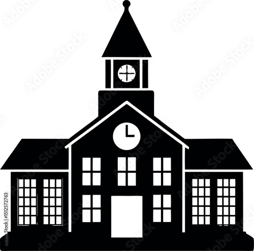 silhouette of a school 