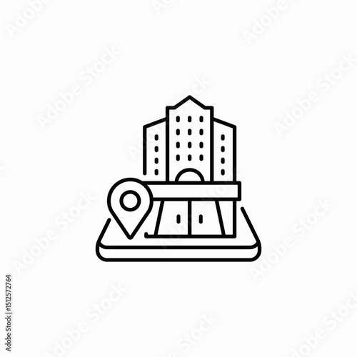 hotel location icon sign vector