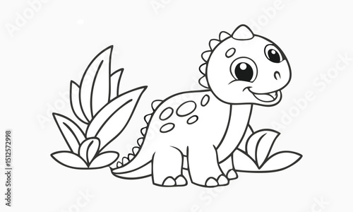 Adorable baby dinosaur coloring page cute dino