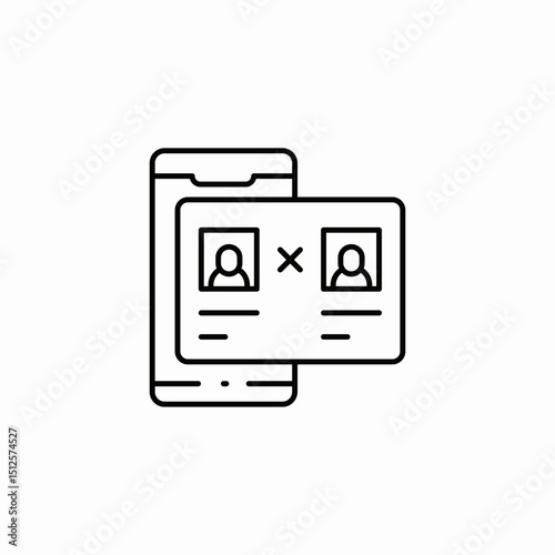 mobile voting icon sign vector