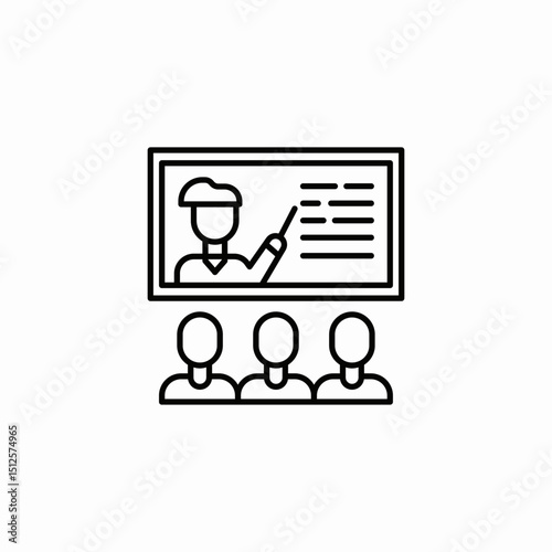online lecture students icon sign vector
