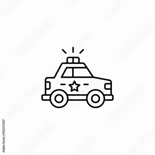 police car icon sign vector