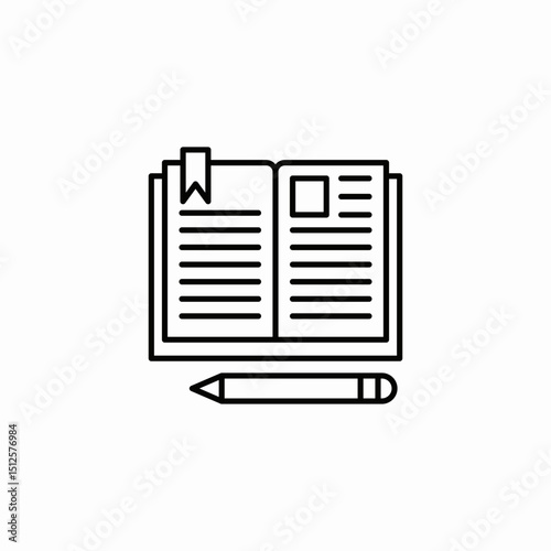 reading journal icon sign vector
