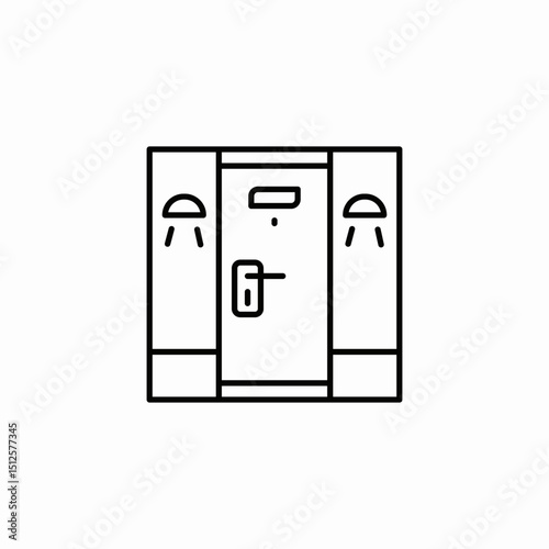 room entrance door icon sign vector