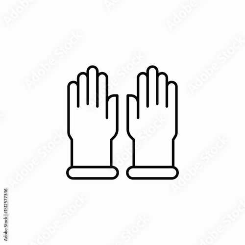 rubber hand gloves icon sign vector