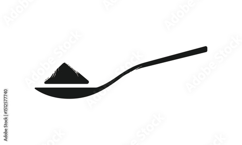 Spoon full with sugar, salt, flour icon vector illustration