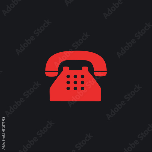 Classic telephone icon logo flat vector design