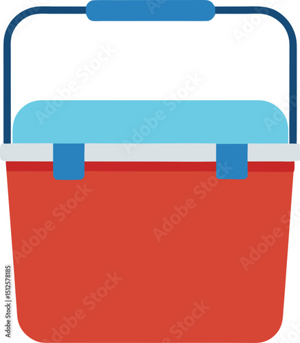 flat color cooler on the white background