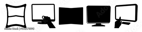 Diverse black and white electronic devices on a white background vector image
