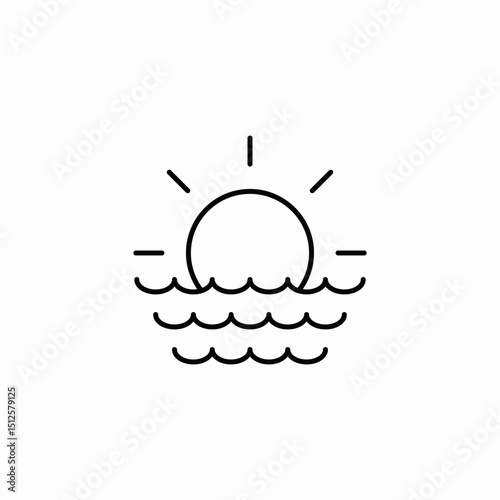 sund and sea icon sign vector