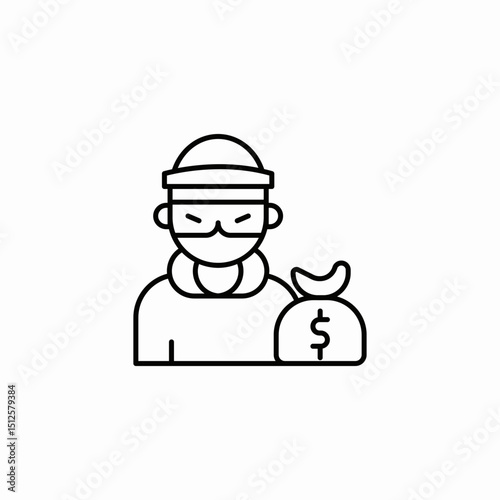 thief robber icon sign vector