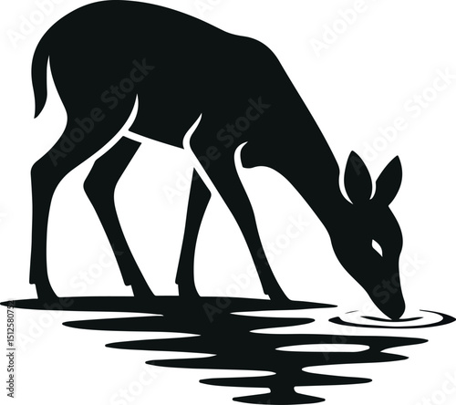 Vector illustrations of man, woman, and bikini silhouettes with wild animals like horses, deer, dogs, and giraffes