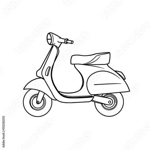 Classic scooter silhouette isolated on white background