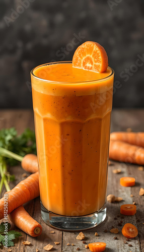 Wallpaper Mural Vegetable smoothie in a tall glass garnished with a slice of carrot. Torontodigital.ca
