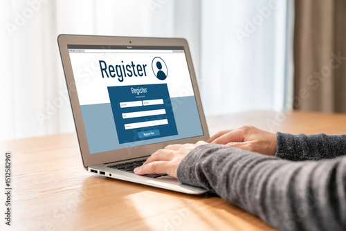Fotografía Online registration form for modish form filling on the internet website