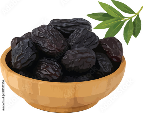 raisins in a glass bowl isolated