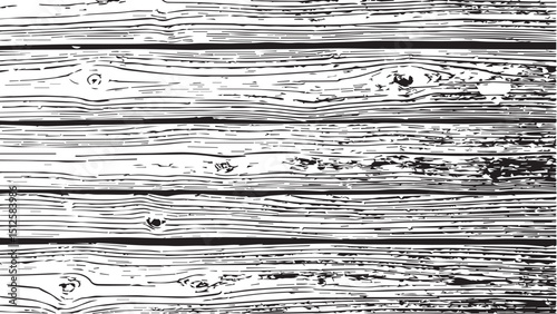 Black and White Wooden Planks Texture for Background. Black and White Wood Background. Distressed Monochrome wood texture.