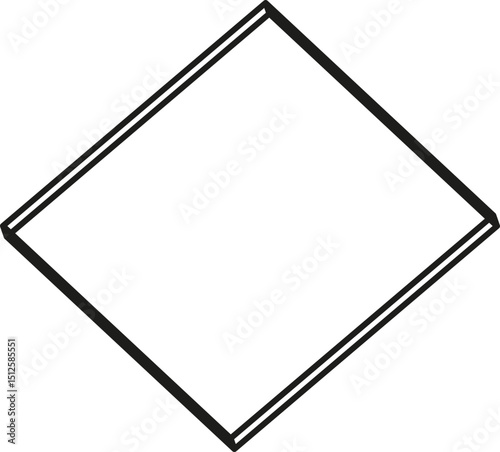 Rectangular block showing vertical highlights and structured lines suggesting contour depth and angled perspective.