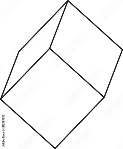 Hexagon block rotated on axis with angled surfaces and layered structural contour lines.