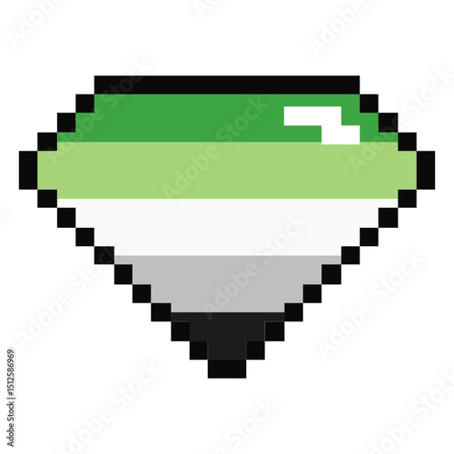 Aromantic agender brilliant diamond stripe pixel flat