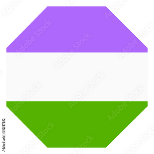 Genderqueer octagon stripe flat