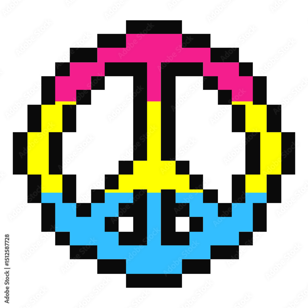 Obraz premium Pansexual pacific stripe pixel flat