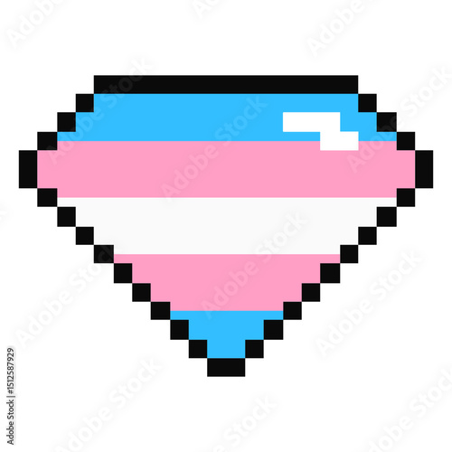 Transgender brilliant diamond stripe pixel flat
