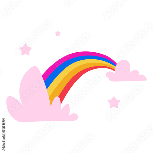 Rainbow cute flat
