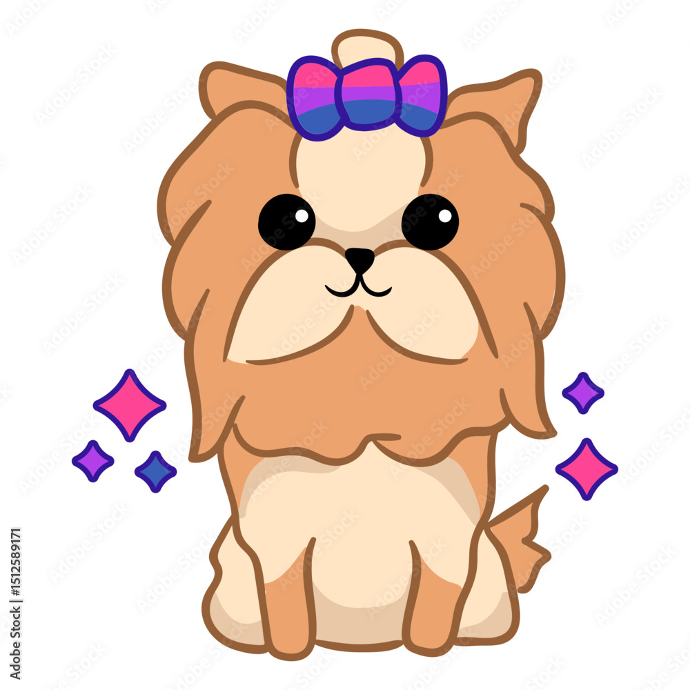 Obraz premium Dog bisexual flag color stroke